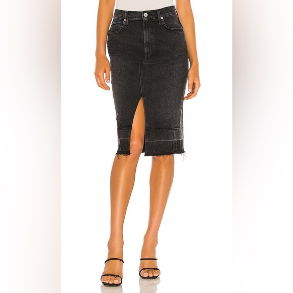 Citizens of Humanity Lauren Front Slit Midi Skirt - Picture 1 of 5